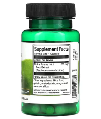 Muira Puama, 250mg, 60 Cápsulas, Swanson