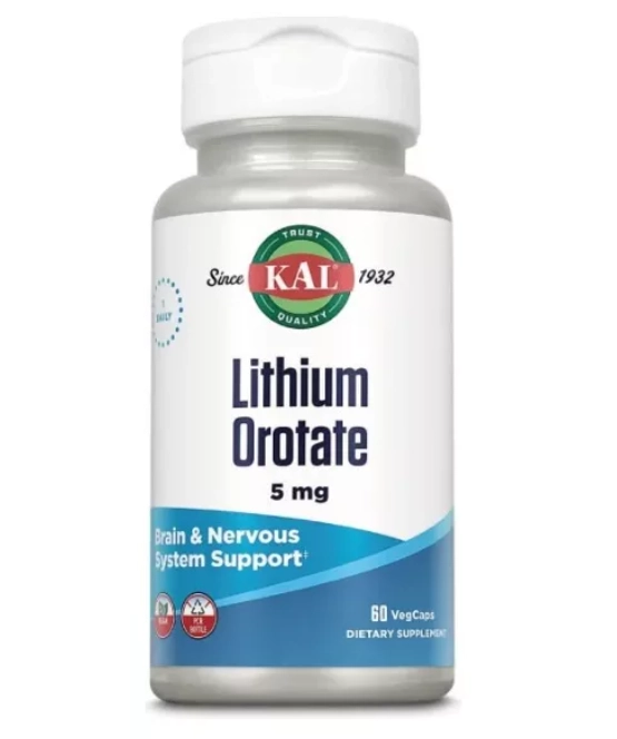 Lithium Orotate (Orotato de Lítio), 5mg, 60 Cápsulas, Kal