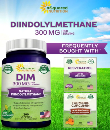 DIM 300mg Com BioPerine, 200 Cápsulas, aSquared Nutrition