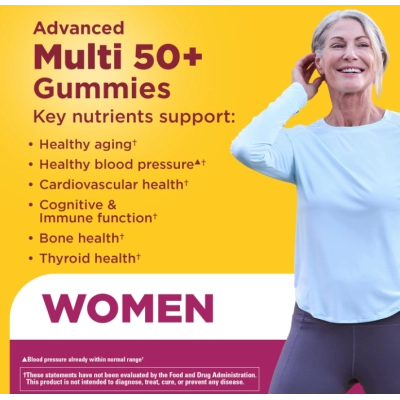 Multi 50+ Advanced, Multivitamínico para Mulheres, 84  Gomas Sabor Framboesa, Nature Made