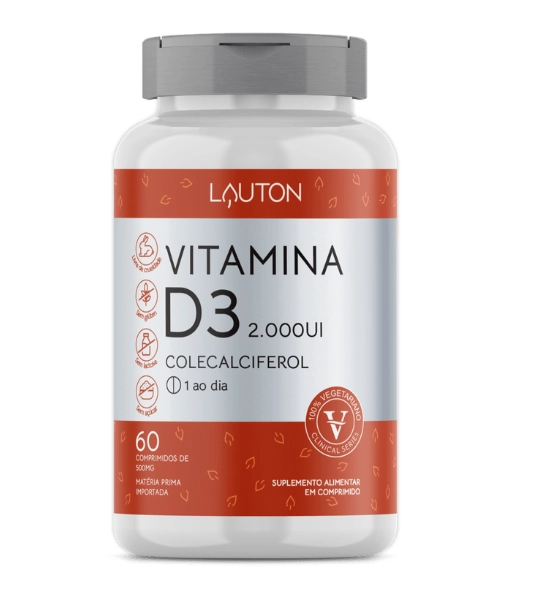 Vitamina D3, 2000UI, 60 Comprimidos, Lauton Nutrition