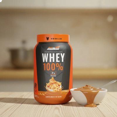 Whey 100% Pote, Sabor Doce De Leite 900G -New Millen