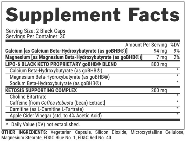 Lipo 6 Black KETO, Fórmula Avançada, 60 Cápsulas, Nutrex