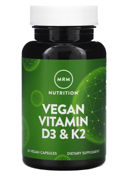 Vitaminas D3 2.500UI e K2 80mcg, Veganas, 60 Cápsulas, MRM