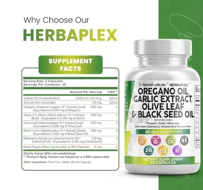 Suporte Imunológico, Óleo de Orégano 6000mg, Extrato de Alho E Folha de Oliveira, 60 Cápsulas, Clean Nutraceuticals