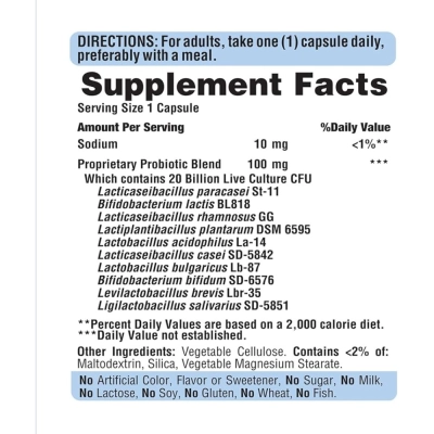 Probiotic 10, 20 Bilhões de UFC, 120 Cápsulas, Puritan's Pride