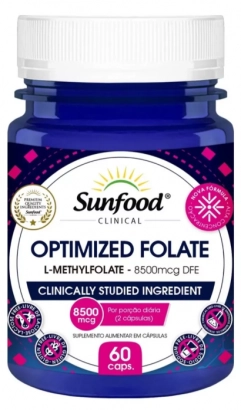 Optimized Folate, 8500mcg, 60 Cápsulas, Sunfood