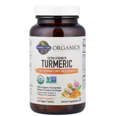 Turmeric Blend 553mg Cúrcuma, Resposta Inflamatória, 120 Comprimidos, Garden of Life