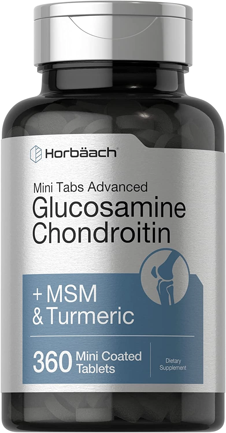 Glucosamina  Condroitina, + MSM e Turmeric, 900mg, 360 Mini Comprimidos, Horbaach