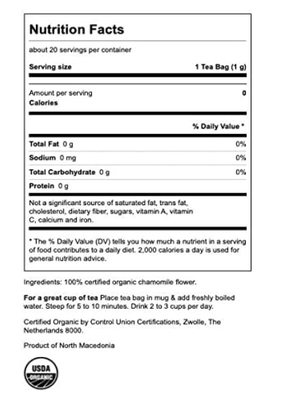 Chá Orgânico 100% Natural Sabores, 20 Sachês, Swanson