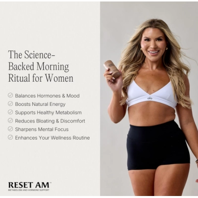 Reset AM Metabolism and Hormone, Metabolismo e Equilíbrio Hormonal, Regulação do Apetite, 90 Cápsulas, Paulina Fitness