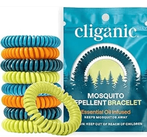 Pulseiras Repelentes de Mosquitos, Com Capim-limão e Citronela, Para Peles Sensíveis, 1 Unidade, Cliganic 