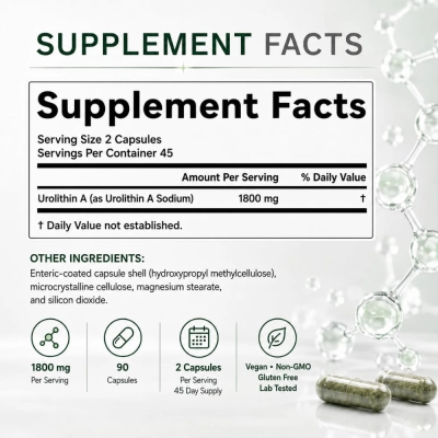 Urolithin A ,1.800mg, 90 Cápsulas, Hfbiofyue