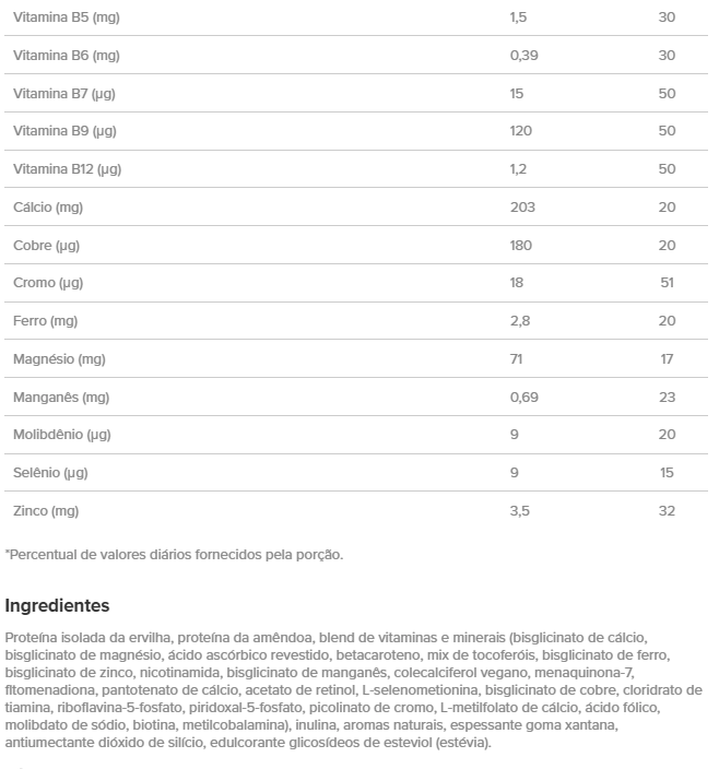 Veggie Protein Vanilla, Sabor Baunilha 450g, Essential Nutrition