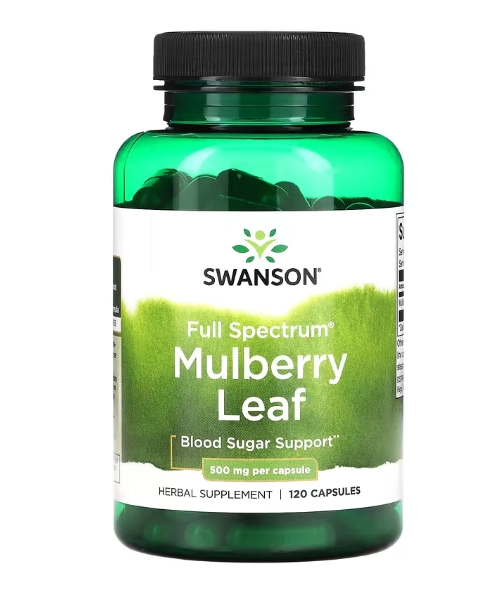 Mulberry, Folha de Amora 500mg, 120 Cápsulas, Swanson