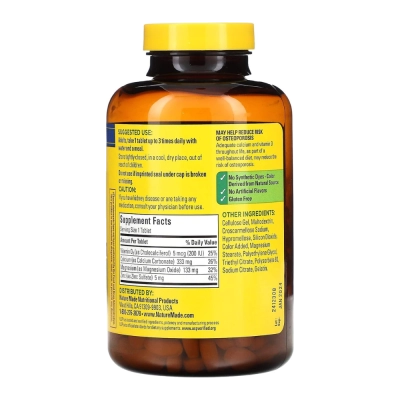 Cálcio, Magnésio, Zinco e Vitamina D3, 300 Comprimidos, Nature Made