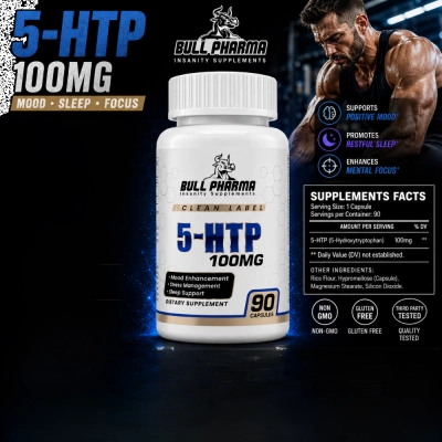 5-HTP 100mg, 90 Cápsulas, Bull Pharma