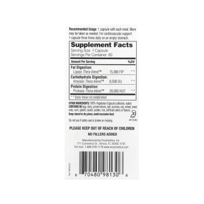 LYPO GOLD FOR FAT DIGESTION, 60 CAPSULAS, ENZYMEDICA 