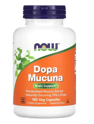 Dopa Mucuna, 180 cápsulas, Now