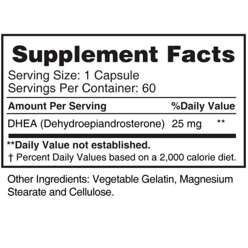 Dhea 25mg, 60 Cápsulas, Earth's Creation