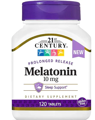 Melatonina 10mg, Liberação prolongada, 120 Tablets, 21st Century