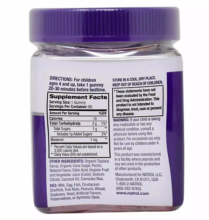 Melatonina Kids 1mg, 90 Gomas Sobor Frutas Silvestres, Natrol
