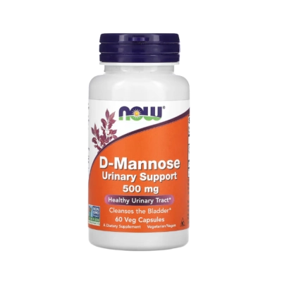 D-Mannose 500mg, Saúde da Bexiga, Conforto Urinário e Qualidade de Vida, Cápsulas, Now