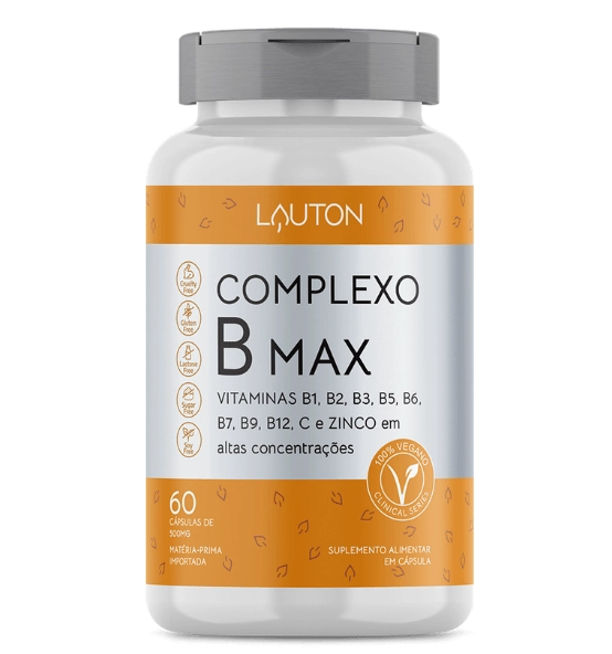 Complexo B Max, 60 Cápsulas, Lauton Nutrition