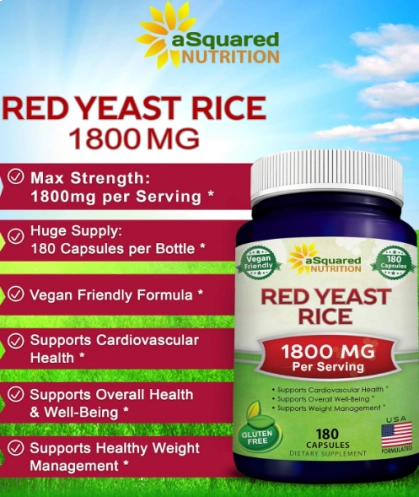 Red Yeast Rice, Arroz com Fermento Vermelho, 180 Cápsulas, aSquared Nutrition