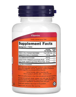 Complexo C-1000 Tamponado, 90 Comprimidos, Now