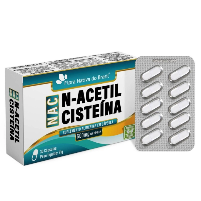 NAC (N-Acetilcisteína), 600mg, 30 Cápsulas, Flora Nativa