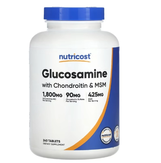 Glucosamina com Condroitina e MSM, 240 Comprimidos, Nutricost