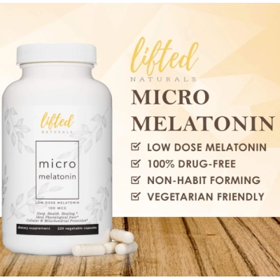 Melatonina 100mcg, 220 Cápsulas Dissolução Rápida, Lifted Naturals