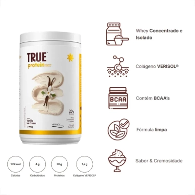 True Protein, Whey Concentrado, Isolado e Colágeno Verisol®, Sabores, 900g, True Source