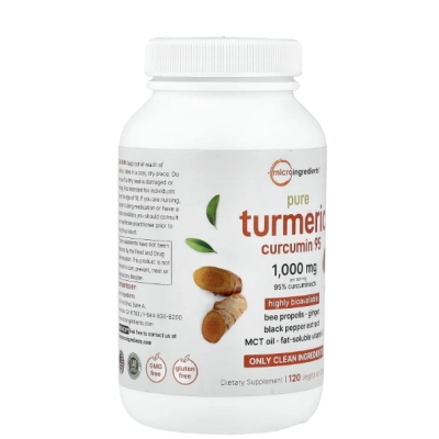 Pure Turmeric Curcumin 95, Cúrcuma Pura Curcumina 1000mg, 120 Cápsulas, Micro Ingredients