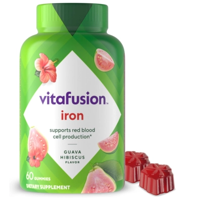 Ferro 8mg, 60 Gomas sabor Goiaba e Hibisco, Vitafusion