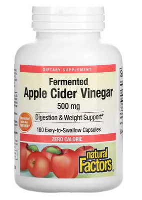 Apple Cider Vinegar (Vinagre de Maçã), 500mg, 180 Cápsulas, Natural Factors