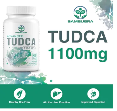 TUDCA Suplementos hepáticos, 1100mg, 60 Cápsulas, Sambugra