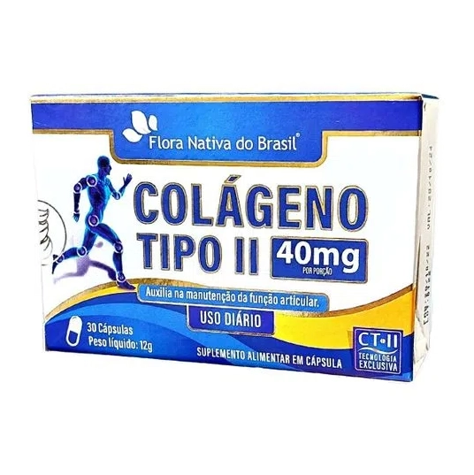 Colágeno Tipo II (Ossos e Articulações), 40mg, 30 Cápsulas, Flora Nativa