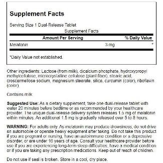 Melatonina 3mg, Dual-Release, 60 Tablets, Swanson