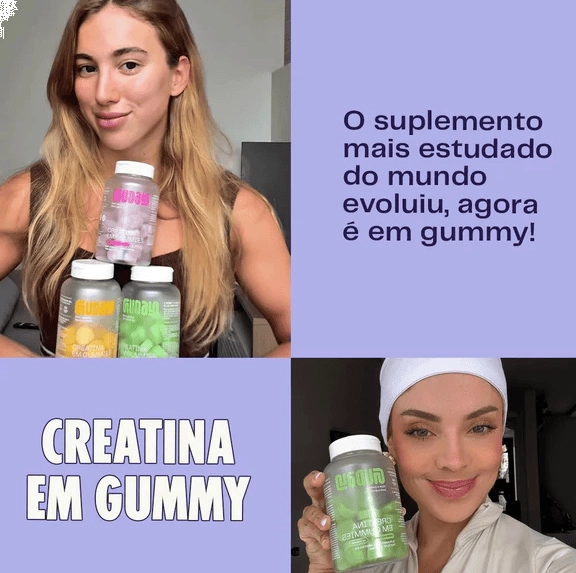 Creatina, 60 Gomas Sabor Maçã Verde, Guday