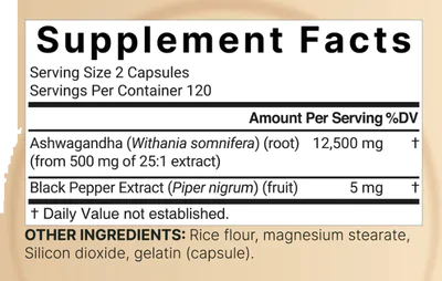 Ashwagandha 12.500mg, 240 Cápsulas, Naturebell