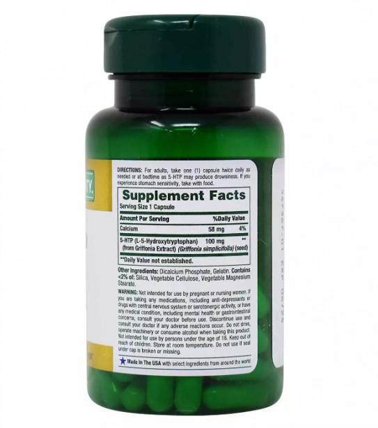 5-HTP  100mg, 60  Cápsulas, Nature's Bounty