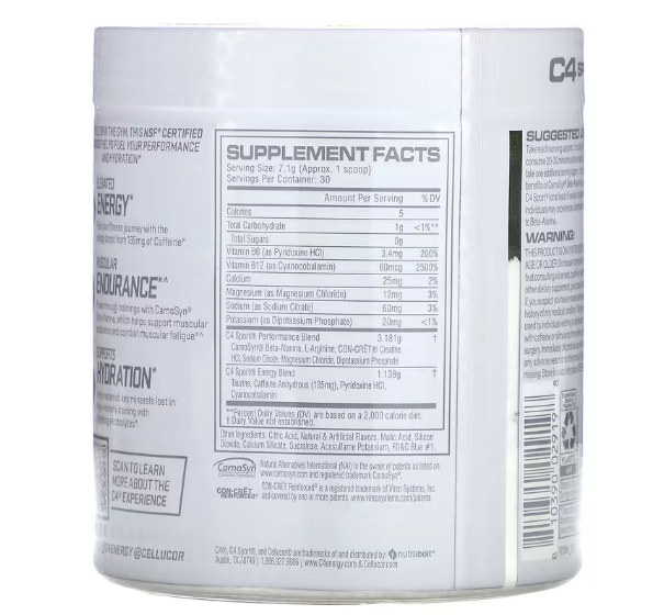 Pré-treino C4 Sport, 213g Sabor Blue Raspberry, Cellucor
