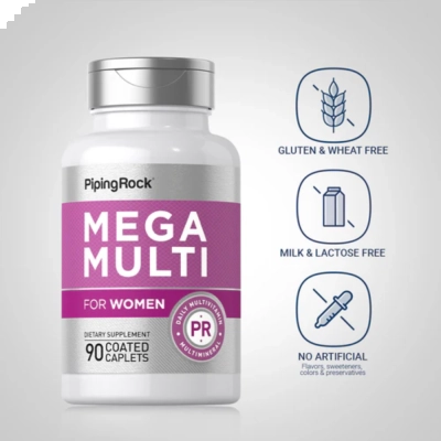 Mega Multi Para Mulheres, 90 Cápsulas, PipingRock