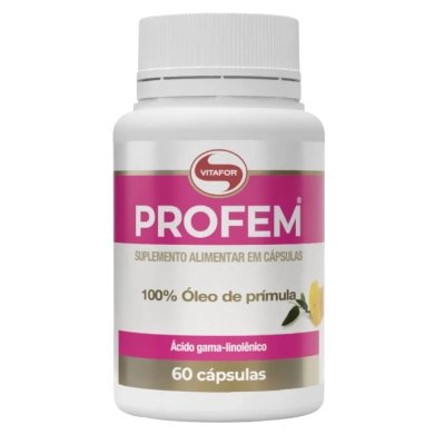 Profem Óleo de Prímula 100%, Saúde da Mulher e Equilíbrio Hormonal, 60 Cápsulas, Vitafor