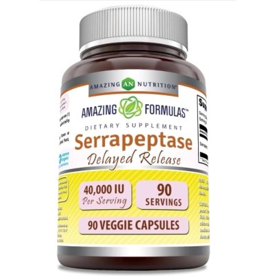 Serrapeptase 40,000IU, 90 Cápsulas, Amazing Formulas