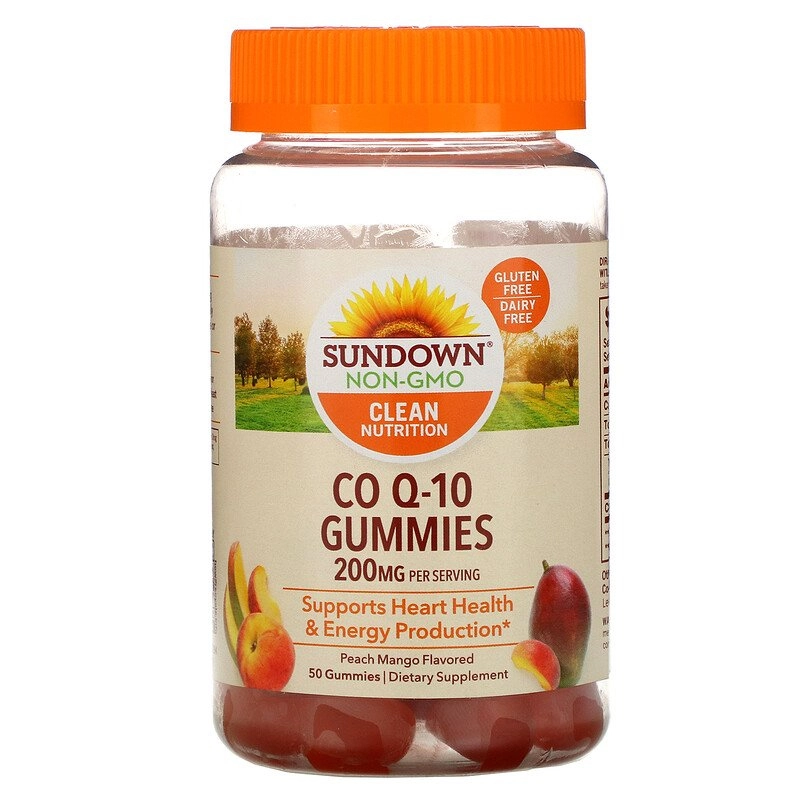 Coenzima CQ10, Sabor de Manga e Pêssego, 100 mg, 50 Gomas, Sundown
