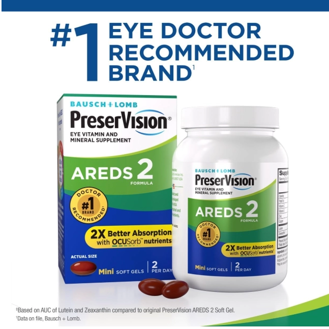  PreserVision, Vitaminas e Minerais para os Olhos Areds 2, 130 Cápsulas, Bausch & Lomb