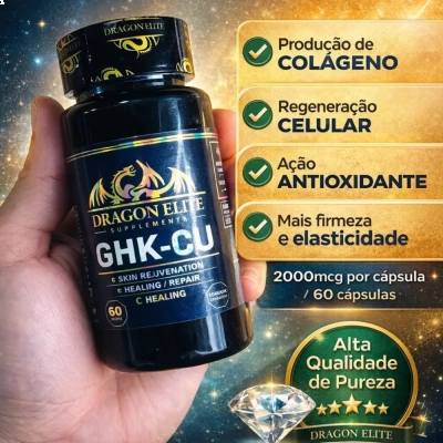 GHK-CU 2000mcg, Peptídeo de Cobre, 60 Cápsulas, Dragon Elite